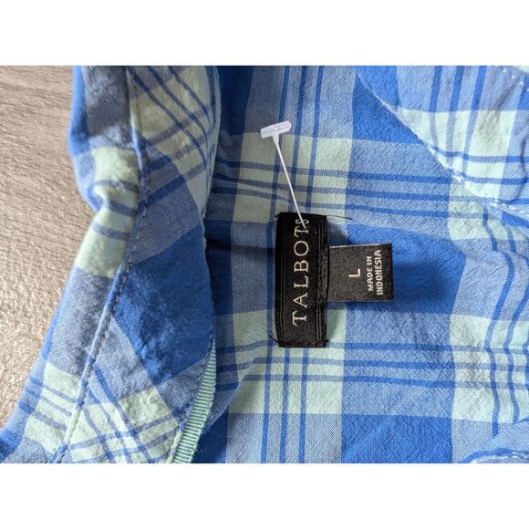 Talbots Womens Blue & Green Plaid Button-Down Long Sleeve Shirt Size L - Picture 5 of 7